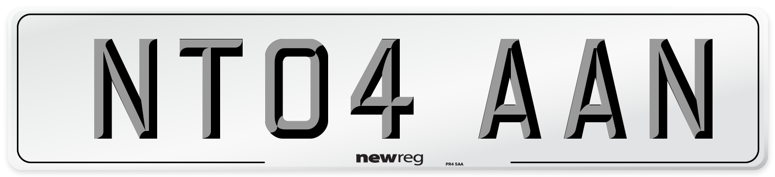 NT04 AAN Number Plate from New Reg